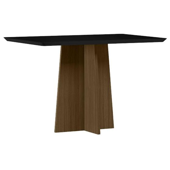 Imagem de Mesa de Jantar Anitta 120x80 cm com Vidro Imbuia Preto  New Ceval