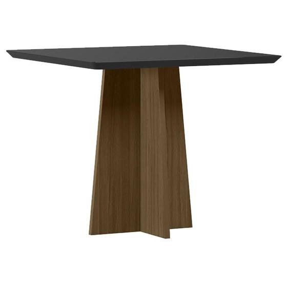 Imagem de Mesa de Jantar Anitta 90X90 cm com Vidro Imbuia Preto  New Ceval