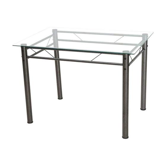 Imagem de Mesa de Jantar Avulsa Retangular Palma 107x73 cm Cromo preto Artefamol