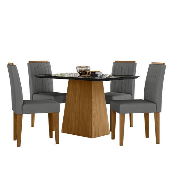 Imagem de Mesa de Jantar Bárbara 120x80 com 4 Cadeiras Ana - New Ceval