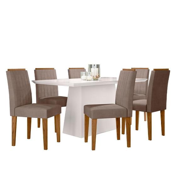 Imagem de Mesa de Jantar Bárbara 160x90 com 6 Cadeiras Ana - New Ceval