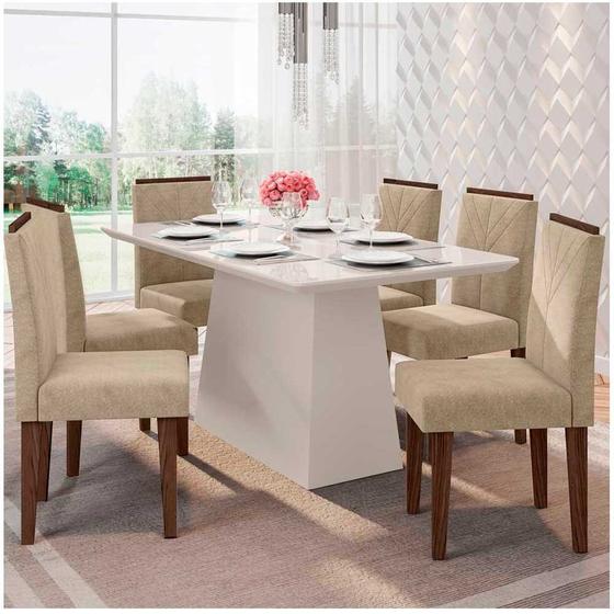 Imagem de Mesa de Jantar Barbara com 6 Cadeiras Amanda Combo 2 New Ceval