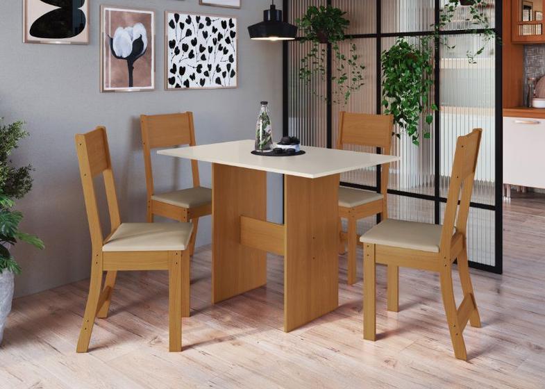 Imagem de Mesa de Jantar com 4 Cadeiras Indekes Karla Freijo / Off White 