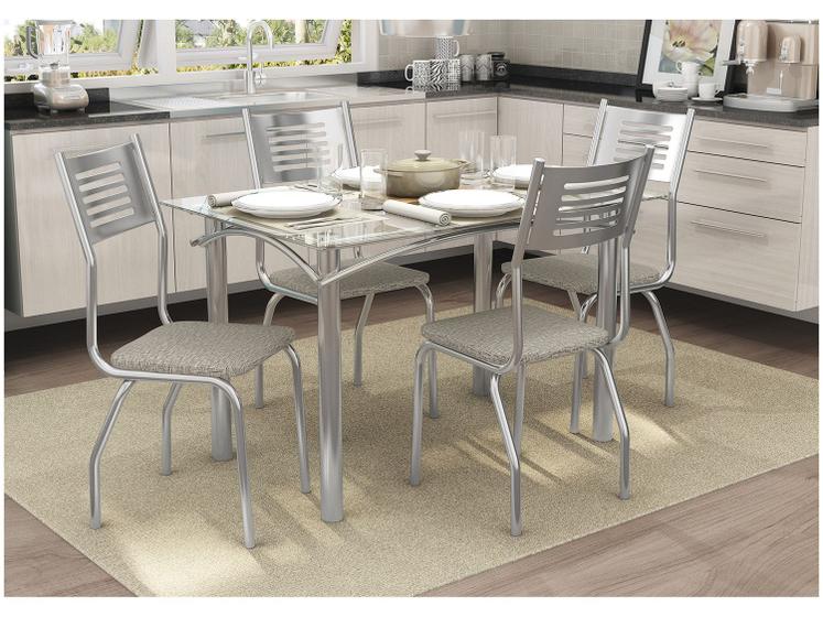 Imagem de Mesa de Jantar com 4 Cadeiras Retangular