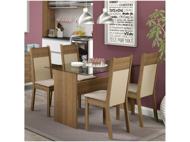 Imagem de Mesa de Jantar com 4 Cadeiras Retangular