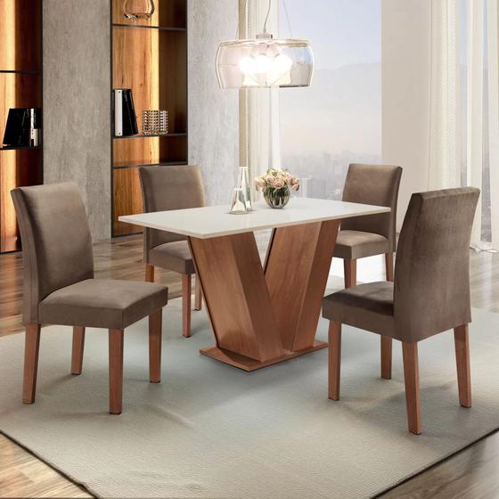 Imagem de Mesa de Jantar com 4 Cadeiras Tampo MDF Espanha Yescasa