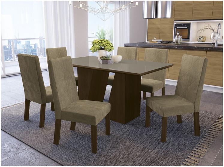 Imagem de Mesa de Jantar com 6 Cadeiras Retangular