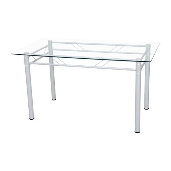 Imagem de Mesa de Jantar Com Tampo De Vidro Retangular 107cm Palma Branco Artefamol