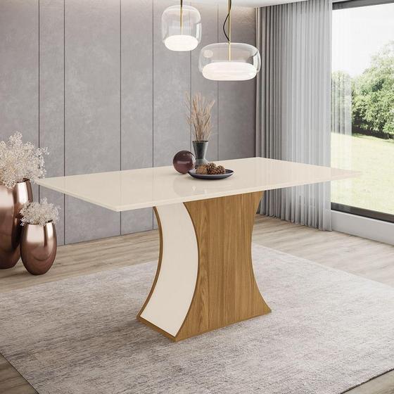 Imagem de Mesa De Jantar Com Tampo Mdf Com Canto Reto 160cm