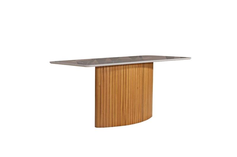 Imagem de Mesa de Jantar com Vidro Ripada - Genova-1,40x0,90m - Art Salas