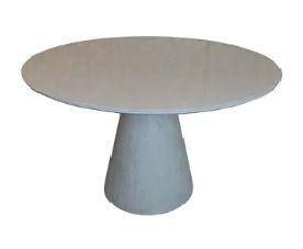 Imagem de Mesa de Jantar Cone 130 cm Cimento Queimado + Vidro