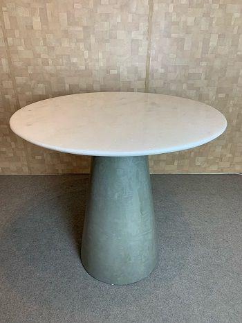 Imagem de Mesa de Jantar Cone Cimento Queimado 70 cm Tampo Mármore Branco Extra