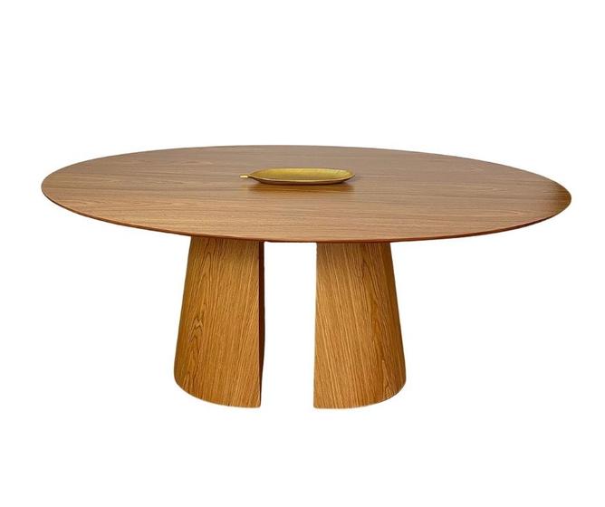 Imagem de Mesa de Jantar Cone Duo Oval 244x122cm Tampo Freijó Base Robusta Freijó