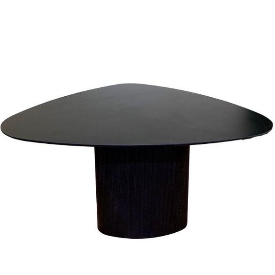 Imagem de Mesa de Jantar Cone Orgânica 140x144 cm Tampo Ébano Base Ébano