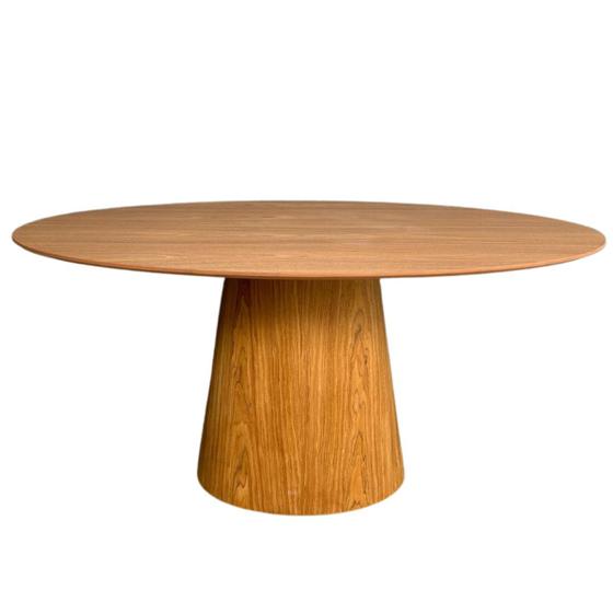 Imagem de Mesa de Jantar Cone Oval 120x80 cm Base Madeira Freijó Tampo Freijó