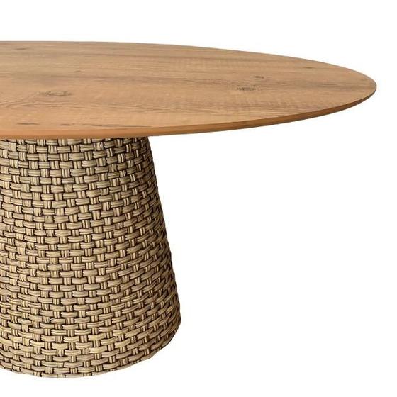 Imagem de Mesa De Jantar Cone Oval 140x90 cm Tampo Antíqua Base Fibra Sintética