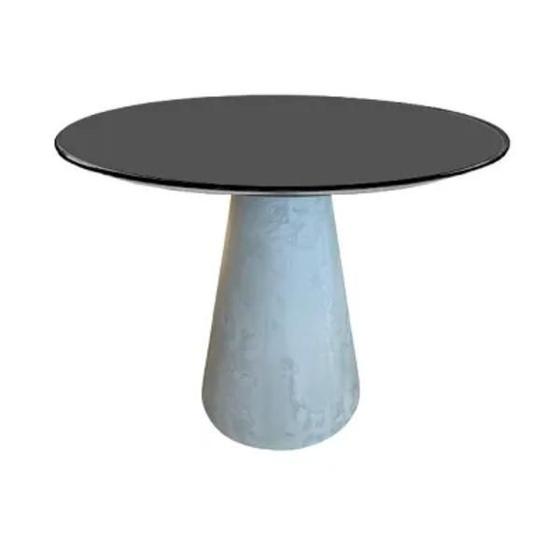 Imagem de Mesa de Jantar Cone Redonda 100 cm Base Cimento Queimado Tampo Laqueado