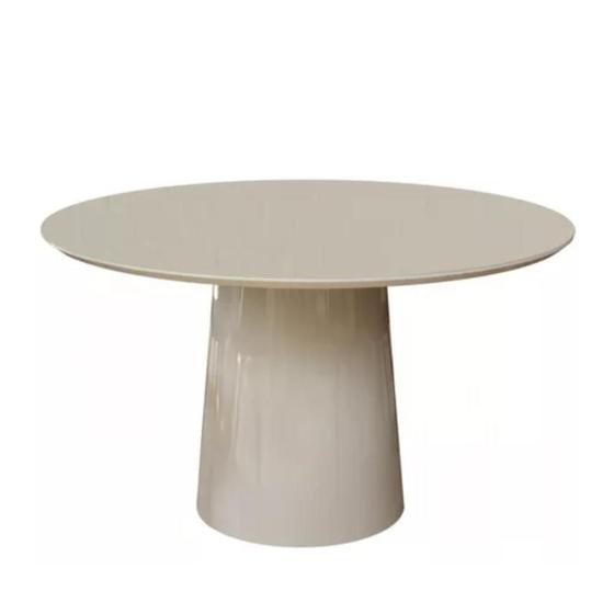 Imagem de Mesa de Jantar Cone Redonda 120 cm Laqueado off white