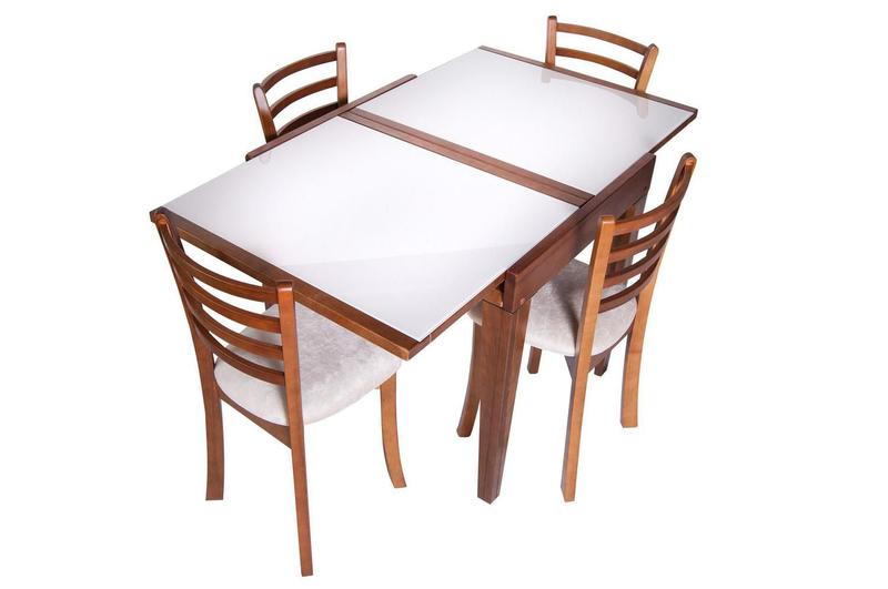 Mesa De Jantar Cozinha Extensível 4 Cadeiras Madeira Maciça Menor preço em Mesa De Jantar Cozinha Extensível 4 Cadeiras Madeira Maciça