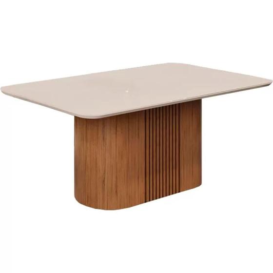 Mesa de Jantar DJ Móveis Munique 1700x800 Freijó Off White Menor preço em Mesa de Jantar DJ Móveis Munique 1700x800 Freijó Off White