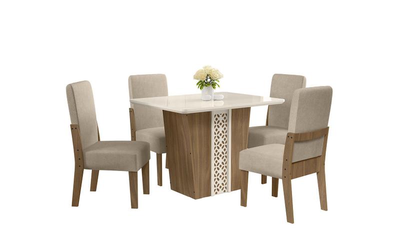 Imagem de Mesa de Jantar Esmeralda 1,10 com 4 Cadeiras Celta Moveis