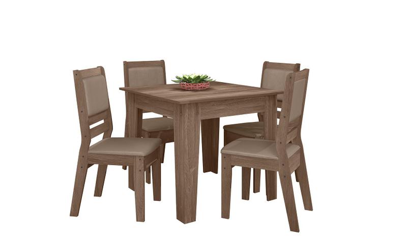 Imagem de Mesa de Jantar Genebra 90cm com 4 cadeiras Celta Moveis