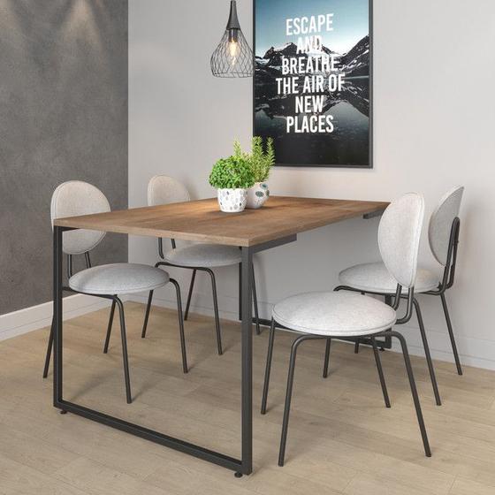 Mesa de jantar industrial 4 lugares 4 cadeiras Menor preço em Mesa de jantar industrial 4 lugares 4 cadeiras