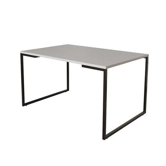 Imagem de Mesa de Jantar Industrial Base Ferro Preto Tampo 137x90 Branco