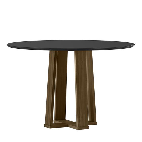 Imagem de Mesa de Jantar Isabela 120x120 Tampo em MDF com Vidro - New Ceval