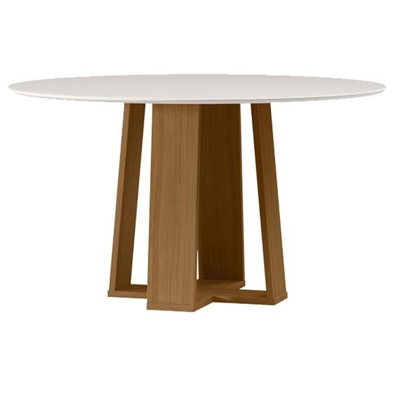 Imagem de Mesa de Jantar Isabela 135x135 cm com Vidro Ype Off White  New Ceval