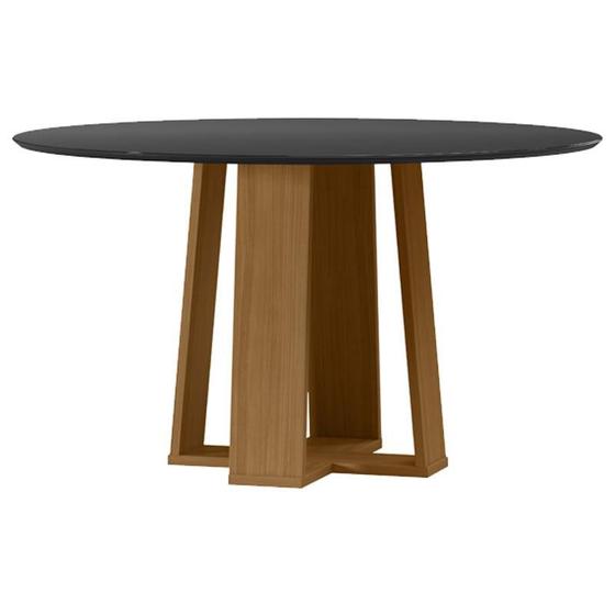 Imagem de Mesa de Jantar Isabela 135x135 cm com Vidro Ype Preto  New Ceval