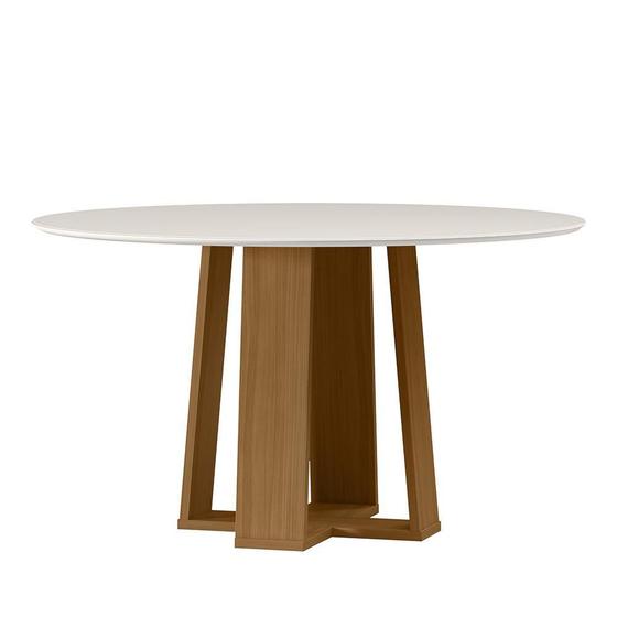 Imagem de Mesa de Jantar Isabela 135x135 Tampo em MDF com Vidro - New Ceval