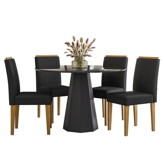 Imagem de Mesa de Jantar Isis 120x120 com 4 Cadeiras Ana - New Ceval