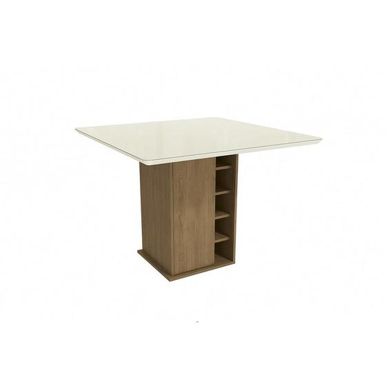 Imagem de Mesa de Jantar Kappesberg com Tampo de Madeira e Vidro 1,05m