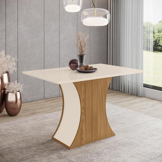 Imagem de Mesa de Jantar Luiza 120 S/ Vidro Nature/Off White - Henn