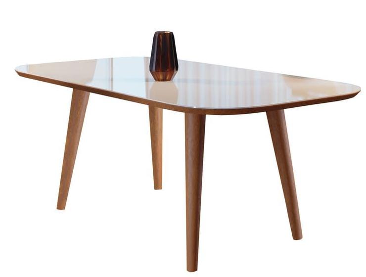 Imagem de Mesa de Jantar Madeira Maciça com Vidro 1,20x0,90m - Onix - Harmonia Salas