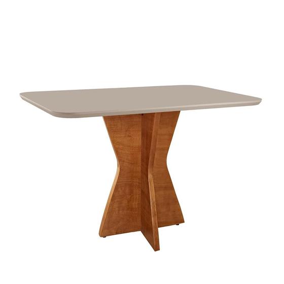 Imagem de Mesa de Jantar Madri Madeira Maciça 140X80cm Tampo Retângular Vidro Móveis Minas