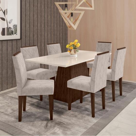 Imagem de Mesa de Jantar Melissa com 6 Cadeiras Amanda New Ceval
