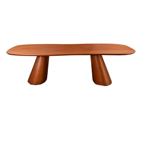 Imagem de Mesa de Jantar Orgânica 210x120cm Carvy Madeira Maciça Castanho Claro - Sallar Home