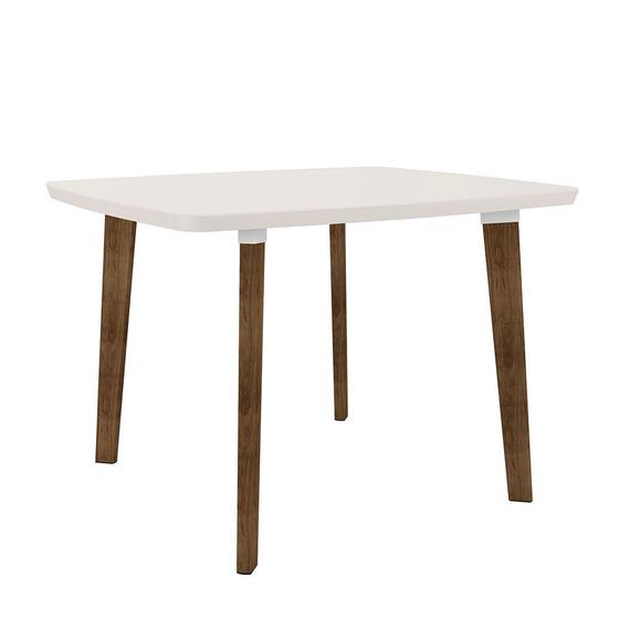 Imagem de mesa de jantar ou cozinha 4 lugares pé palito altura 78 cm tamanho 120 x 90 cm retangular off white