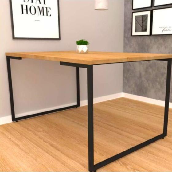 Mesa De Jantar Para 4 Cadeiras Simples Compacta Elegante Ferro E Madeira Menor preço em Mesa De Jantar Para 4 Cadeiras Simples Compacta Elegante Ferro E Madeira
