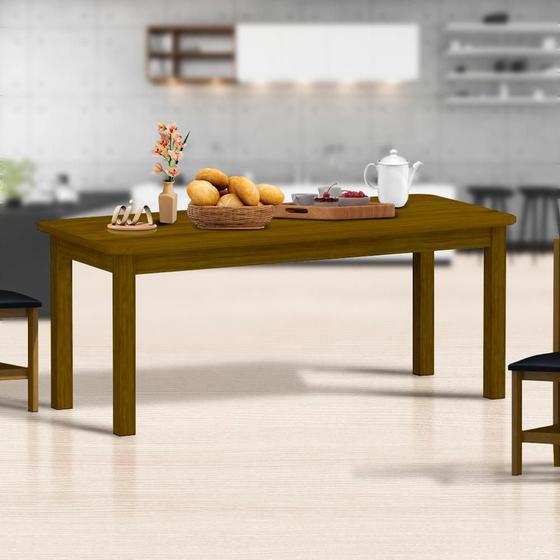 Imagem de Mesa De Jantar Para 8 Lugares Madeira Maciça Safira Imbuia Shop JM