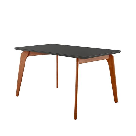 Imagem de Mesa de Jantar Paris Madeira Maciça 140x80cm Tampo Retangular Vidro Móveis Minas