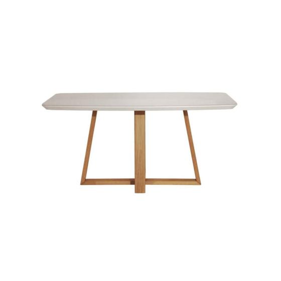 Imagem de Mesa de Jantar Provincia Bennet 1.60 Retangular C/ Vidro - Natural - Off White 