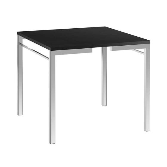 Imagem de Mesa de Jantar Quadrada Chaplin Preta e Cromada 90 cm