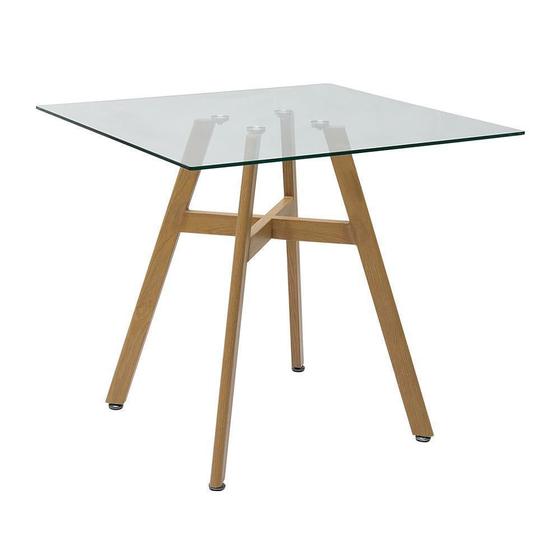 Imagem de Mesa De Jantar Quadrada Com Tampo De Vidro Valencia 80 Cm
