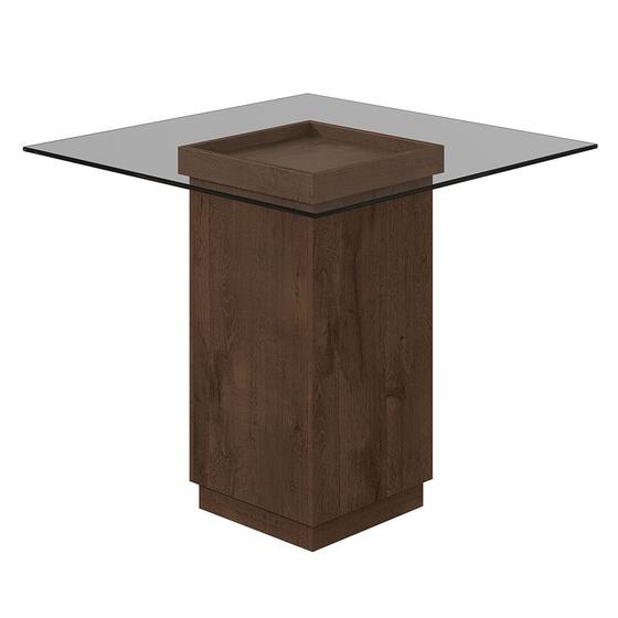 Imagem de Mesa de Jantar Quadrada Petra Imbuia Soft 90 cm