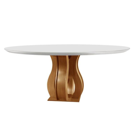 Imagem de Mesa de Jantar Redonda 135cm Tampo Vidro/MDF Nuance Yescasa