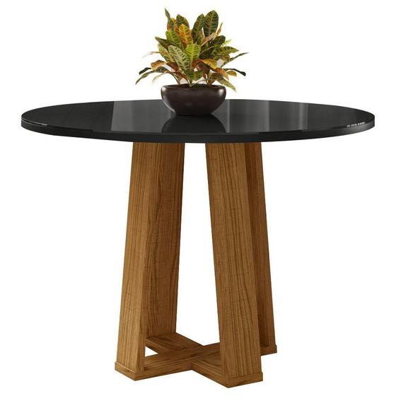 Mesa De Jantar Redonda 4 Lugares 100cm Ella N02 Ypê/Preto - Mpozenato Menor preço em Mesa De Jantar Redonda 4 Lugares 100cm Ella N02 Ypê/Preto - Mpozenato