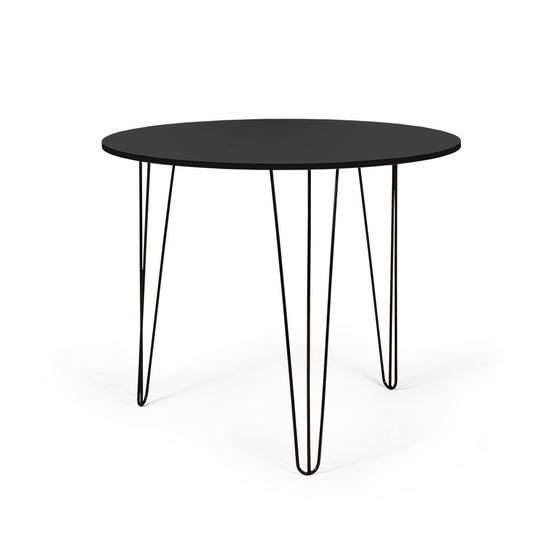 Imagem de Mesa de Jantar Redonda 90cm Hairpin com 3 Pés - Preto
